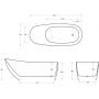 Corsan Estella V038XLGL wanna wolnostojąca 170x74 cm owalna biała zdj.2
