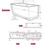 Corsan Intero E230XLPWH wanna przyścienna 170x73 cm owalna biała zdj.2