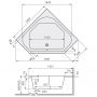 Kronenbach Cube KBABE1450 wanna narożna 145x145 cm lewa biała zdj.2