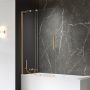 New Trendy Smart Gold Brushed EXK7785WL parawan nawannowy 80 cm 2-częściowy złoty szczotkowany/szkło przezroczyste zdj.1