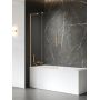 New Trendy Smart Gold Brushed EXK7789WL parawan nawannowy 120 cm 2-częściowy złoty szczotkowany/szkło przezroczyste zdj.1