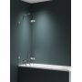 New Trendy Avexa Nickel Brushed EXK8750 parawan nawannowy 100 cm 2-częściowy szczotkowany/szkło przezroczyste zdj.1