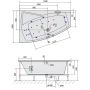 Polysan Evia 11611HA wanna z hydromasażem 160x100 cm narożna asymetryczna zdj.2