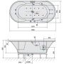 Polysan Io 16611HA wanna z hydromasażem 180x85 cm owalna zdj.2