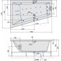 Polysan Triangl 19611HA wanna z hydromasażem 180x120 cm narożna asymetryczna zdj.2