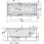 Polysan Cleo 27611HA wanna z hydromasażem 150x75 cm prostokątna zdj.2