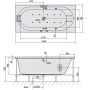 Polysan Astra 32611HA wanna z hydromasażem 165x75 cm prostokątna biały zdj.2