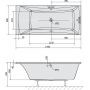 Polysan Alia 41119 wanna prostokątna 170x80 cm zdj.2