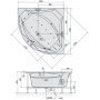 Polysan Rosana 64119HA wanna z hydromasażem 140x140 cm narożna symetryczna zdj.2