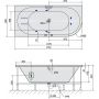 Polysan Viva 70119H wanna z hydromasażem 175x80 cm narożna asymetryczna zdj.2