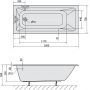 Polysan Noemi 71707S wanna prostokątna slim 160x70 cm biały zdj.2