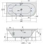 Polysan Viva 72099H wanna z hydromasażem 185x80 cm narożna asymetryczna zdj.2