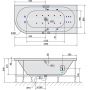 Polysan Viva 72129HA wanna z hydromasażem 185x80 cm narożna asymetryczna zdj.2