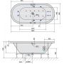 Polysan Viva 72179HA wanna z hydromasażem 185x80 cm owalna zdj.2