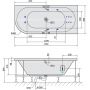 Polysan Viva 78119H wanna z hydromasażem 175x80 cm narożna asymetryczna zdj.2