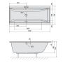 Polysan Cleo 9361121 wanna prostokątna 160x75 cm czarna zdj.2