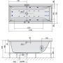 Polysan Cleo 94611HA wanna z hydromasażem 170x75 cm prostokątna biały zdj.2