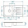 Alveus Glassix 1100016 zlewozmywak stalowy 86x50 cm zdj.2