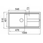 Elleci Best LKB48096 zlewozmywak granitowy 100x51 cm biały zdj.2
