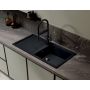 Elleci Best LKB48086 zlewozmywak granitowy 100x51 cm czarny zdj.3