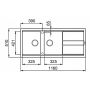 Elleci Best LKB50096 zlewozmywak granitowy 116x51 cm biały zdj.2