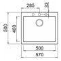 Elleci Quadra LKQ10586 zlewozmywak granitowy 57x50 cm czarny zdj.2