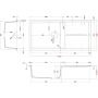 Elleci Unico LKU48086 zlewozmywak granitowy 100x50 cm czarny zdj.2