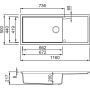 Elleci Sintesi LKS51082 zlewozmywak granitowy 116x50 cm zdj.2