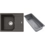 Franke Urban 1140741984 zlewozmywak granitowy z wkładką ociekową 62x50 cm szary/grafitowy/onyx zdj.1