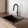 Globalo Design Aurilio AURILIO601DARKCHOCOLATE zlewozmywak granitowy 55.6x45.6 cm czarny zdj.3